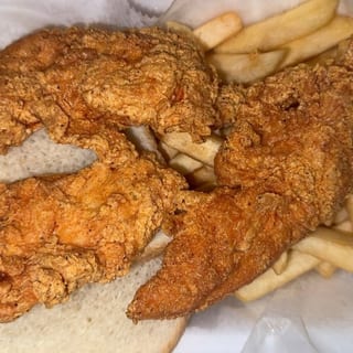 4 Pieces Chicken Tenders with Fries & Bread